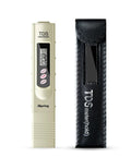 Digital TDS Water Quality Tester With Temperature Reading And Three Button Controls For Drinking Water next to case