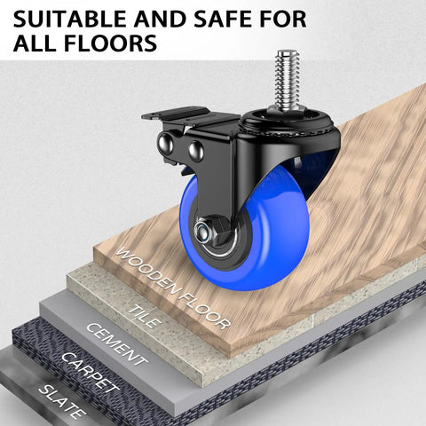 Tough As Nails Heavy Duty Caster Wheels 2 Inch Swivel Type Featuring 800 Pound Capacity on various floor surfaces.