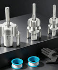 1/2 3/4 1 Inch Pvc Pipe Threader Kit Two Piece Plastic Pipe Threading Tool with electric drill compatible alloy steel threading heads.