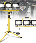 Beastly Bright 21000 Lumen LED Work Light with tripod stand and three adjustable heads for job sites