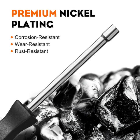 Nickel-plated 4mm hex head of carburetor adjustment tool for Stihl trimmers edgers pole pruners and Husqvarna Craftsman chainsaws.