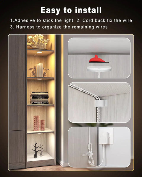 Smart Under Cabinet Puck Lights 4 Pack 2.75 Inch Dimmable LEDs Works With Alexa And Google Home WiFi App Control Color Temperature