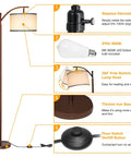 Dimmer Compatible Dimmable Floor Lamp With 350 Degree Adjustable Head In Brown Tall Pole Modern Standing Lamp features