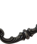 Vintage Drop Bail Drawer Pulls 6 Inch Cabinet Handles Rustic Antique Black shown close-up