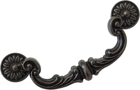 Vintage Black Drawer Pulls 6-Inch Set, Rustic Charm