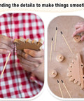 Person using 50 Pack 280 Grit Sanding Sticks For Plastic Models And Wood Hobby Fine Detailing Twigs With Wooden Handles 5.4 x 0.2 Inch