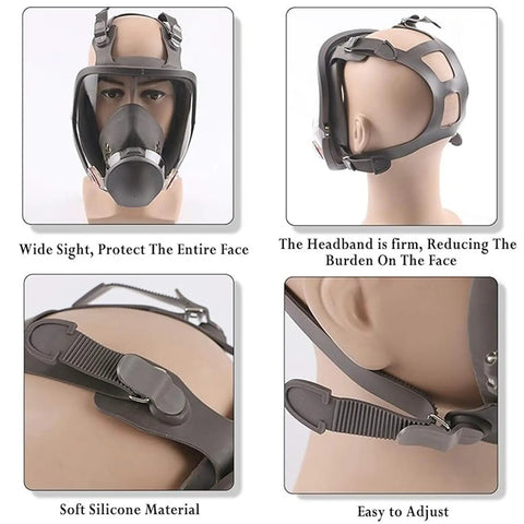Reusable Full Facepiece Respirator For Dust And Organic Vapors, Lightweight Silicone Mask With Durable Seal, Comfy Fit For Work