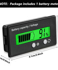 Golf Cart Battery Meter With Alarm And Front Button And Switch Key Settings 12V To 84V Voltage Indicator Gauge For Li Ion And Lead Acid Batteries Easy Read Display Backlight Toggle Sleep Mode Battery Capacity Readout, 6.1cm x 3.3cm