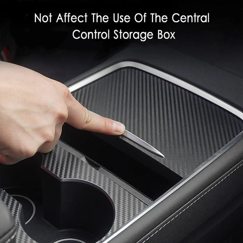 Center Console Carbon Fiber Wrap Kit For Tesla Model Y 2020-2024 And Model 3 2021-2023 2Pcs Matte Interior Trim Cover