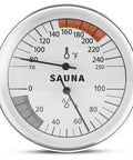 2-In-1 Thermometer And Hygrometer For Infrared Saunas And Steam Rooms Fahrenheit 70-250 No Batteries Required Wall Mount Real-Time Humidity And Temperature Readings Easy Installation, round dial