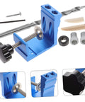 Pocket Hole Jig Kit For Woodworking With Easy Assembly, Dowel Kit And Drill Bit Guide, Durable Angle Hole Tool shown with parts