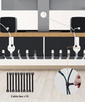 Heavy Duty Under Desk Cable Management Tray With No Drill C Clamp And Screw Mount 17 Inch Metal Cord Organizer for home office.