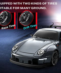 High Speed 1 24 Scale RC Drift Car With 4WD 20 Km Per Hour Top Speed LED Lights Dual Batteries Extra Drifting Tires