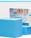 Extra Large Disposable Bed Pads 60 Pack 40 By 40 Inches Rock Solid Leakproof Incontinence Underpads stacked in blue.