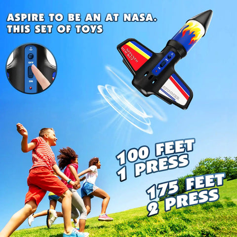 Electric Flying Model Rocket Kit For Kids With Launcher And Parachute Recovery System, USB Charging Cable Included, fully charged in 35 min