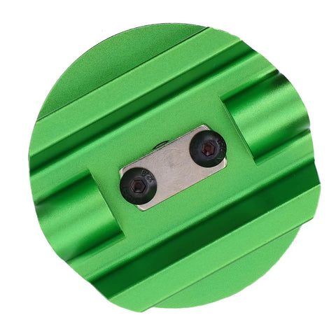 Green top view of Beefy Aluminum Ball Head Adapter For Telescopes And Mounts, Ultra Precise Stability For Star Trackers And Astrophotography Gear.