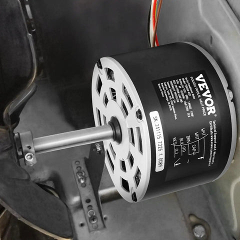 One Third HP RV Air Conditioner Fan Motor With Capacitor AC 115V 3A Dual Speed 1675 and 1350 RPM 0.5 Inch Shaft Replacement