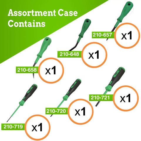 210 Series Six Piece Terminal Screwdriver Set With Partially Insulated Shafts Multicolor Tool Assortment For Terminal Blocks