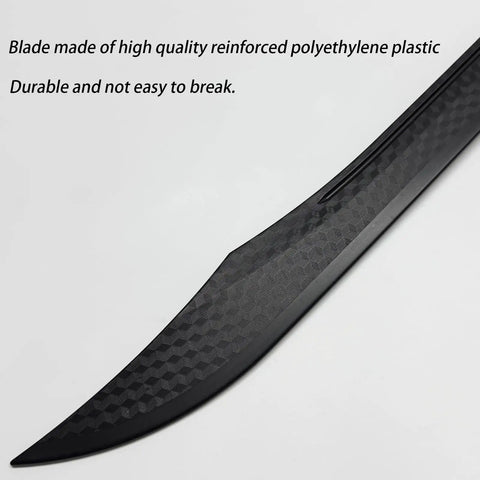 Close-up of blade for Unbreakable Polypropylene Martial Arts Sword With One Piece Blade Black Practice Katana For Role Play And Stage Drama