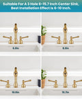 Vintage 8 Inch Widespread Bathroom Faucet With 3 Hole 2 Lever Handles Deck Mount And Pop Up Drain Antique Brass