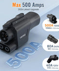 Knockout 2025 Nacs To Ccs1 Evolution Adapter with max 500 Amps for fast electric vehicle charging