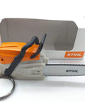 Battery Operated Chainsaw Keyring With Realistic Sound Effects, Orange Mini Tool Charm For Gear Junkies And Collectors