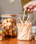Airtight Glass Storage Jars Set Of 6 37 Oz Each With Bamboo Lids For Tea Coffee Flour Sugar Snacks Spices Candy And Cookies