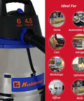 Wet-Dry Vacuum Cleaner With 6-Gallon Tank, 4.5 Peak HP Motor, Lightweight And Easy-To-Transport, Stainless And Blue Finish