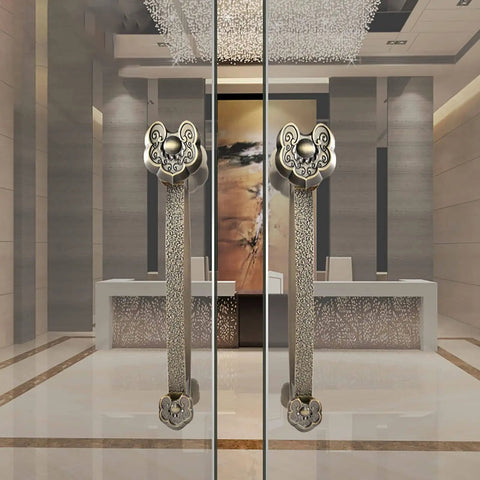 Heavy Duty Rustic Metal Sliding Barn Door Handle Double Sided Push Pull With Hardware For Interior And Exterior Doors