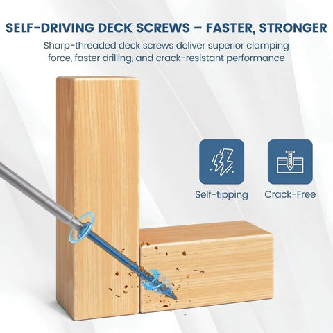 Pocket Hole Screws Set 600 Pcs 8 Gauge One And A Half Inch Anti Corrosion Blue Coated Washer Head Square Drive in action