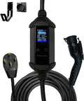 Dual Rate 32A And 40A Level 2 EV Charger For Home Use, 240V NEMA 14-50, with long cable and plug, Tesla ready