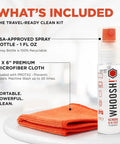 Refillable Screen Cleaner Kit With Microfiber Cloth For MacBook, iPhone, iPad And Eyeglasses, TSA-approved 1 Fl Oz bottle