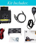 Car Mobile Transceiver 60W VHF 2M Ham Radio With USB Programming Cable Kit Components Display