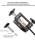 Hydraulic Brake Hose Fitting Insert Tool For Bikes with CNC aluminum cutter and detachable design, side view.