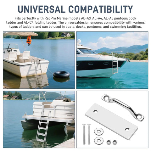 Stainless Steel Dock Ladder Hardware Attachment Kit For Pontoon Ladders And Swim Platforms Heavy Duty Replacement Set Two Pack