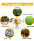 360 Degree Metal Spot Sprinkler For Small Gardens And Lawns showing multiple irrigation applications for versatile use.