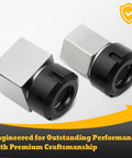 ER-32 Collet Block Set For CNC Machining, Square And Hex Workholding Blocks, High Precision Ground Flatness 0.2-0.3mm, two blocks shown