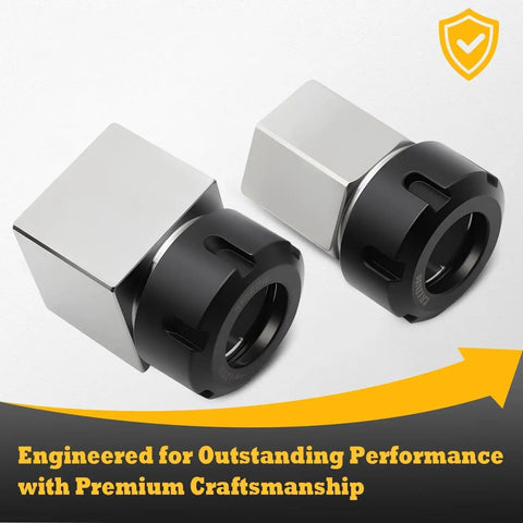 ER-32 Collet Block Set For CNC Machining, Square And Hex Workholding Blocks, High Precision Ground Flatness 0.2-0.3mm, two blocks shown
