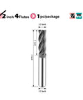 Micrograin Carbide Square End Mill One Half Inch Four Flute Workhorse For Milling Alloy Steel And Hardened Steel Metal