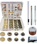 Brass Leather Snap Fasteners Kit For Clothes Jackets Jeans And Bags Dope DIY Fashion Repair And Upgrades, 12.5mm And 15mm Snaps