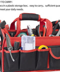 Tool bag with assorted tools and container of stainless steel cotter pins kit with 580 pieces in 24 sizes for automotive repair