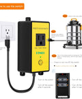 Kickstart Your Shop Setup With This Wireless Remote Automatic Vacuum Switch For 120V Dust Collectors Featuring Auto Power On Off Outlet Dual Remotes And Smart 5 To 10 Second Timer, showing installation steps.