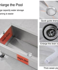Mop And Broom Holder With Wheels For A Grab And Go Cleaning Cart with stainless steel tray, quick guide drainage and thick sewer pipe.