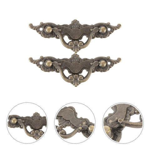 Vintage French Provincial Style Cabinet Pulls 2 Pack Antique Metal Drawer Handles For Dresser, Wardrobe, Cupboard And Kitchen Cabinets
