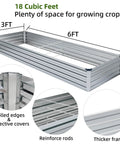 Two Pack 6 By 3 By 1 Ft Galvanized Raised Garden Beds Kit for outdoor metal gardening with durable silver finish, side view