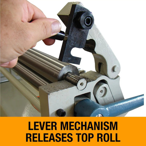Heavy Duty Built Like A Tank 24 Inch Slip Roll Rolling Machine Knocks Out 20 Gauge Mild Steel Sheets With Rock Solid 1 To 1 Gear Precision And Quick Open Lever Design For Stress Free Wire Bending And Fabrication