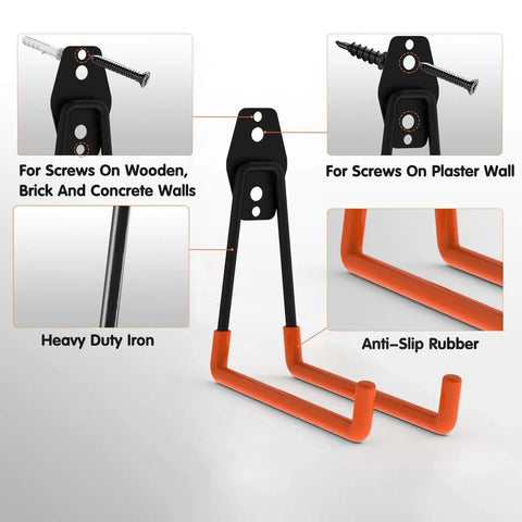 Heavy Duty Garage Hooks Set 22 Pack Steel Wall Mount Tool Hangers With Anti Slip Coating for versatile wall surfaces