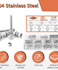 All Purpose M5 304 Stainless Steel Screws Kit With 260 Pieces for 3D Printers and Furniture including hex socket screws and nuts