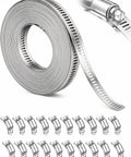 Buy Custom Cut Stainless Steel Hose Clamp By The Foot Roll For Pipe And Radiator Hosing With Heavy Duty Worm Gear Screw Lock For Any DIY Fix Or Pro Job On Ducts And Tubes, 304 stainless steel roll