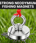Ultra Strong Neodymium Fishing Magnet 1200 Lbs Pulling Power Three Point Nine Four Inch Diameter With Countersunk Hole Eyebolt